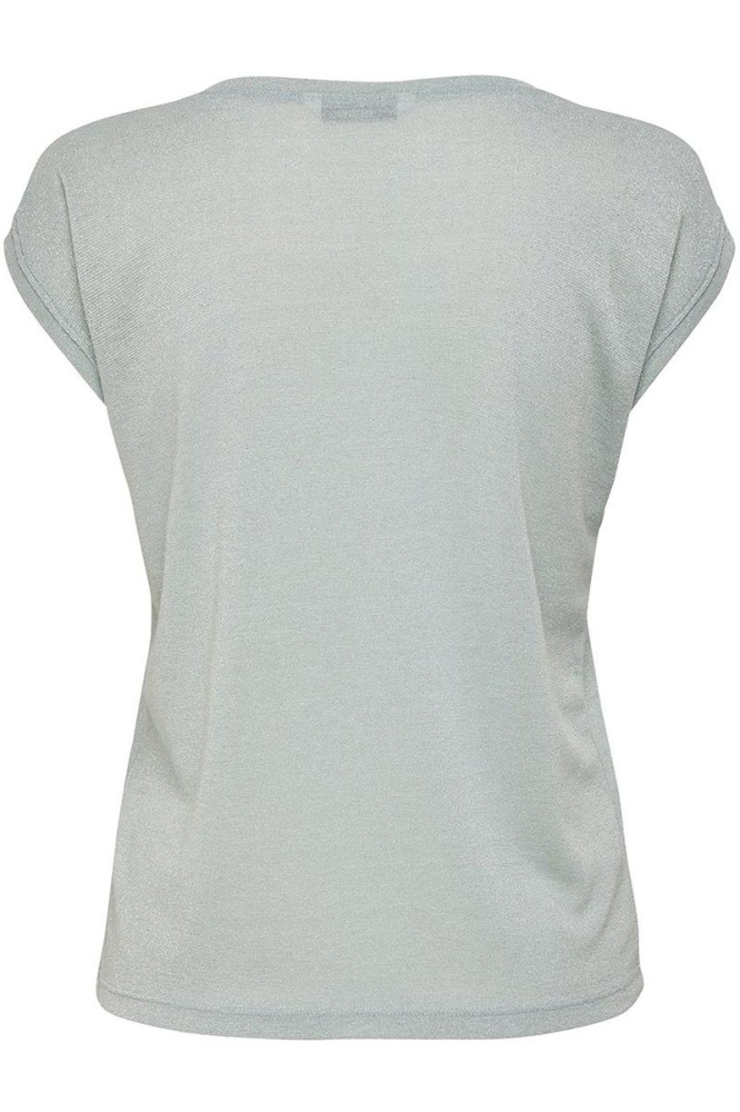 onlSILVERY S/S V NECK LUREX TOP JRS 15136069 Morning Mist