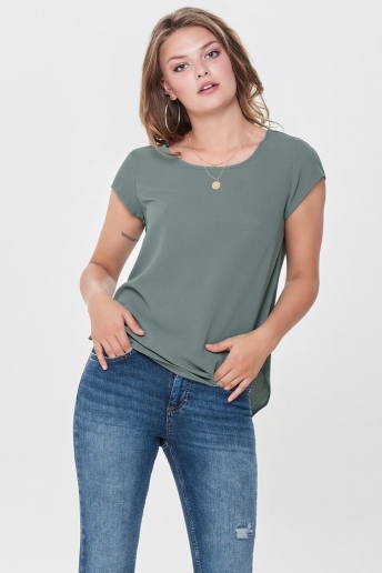 Only T-shirt ONLVIC S/S SOLID TOP NOOS WVN 15142784 Balsam Green