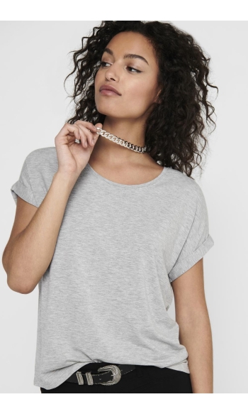 onlMOSTER S/S O-NECK TOP NOOS JRS 15106662 Light Grey Melange