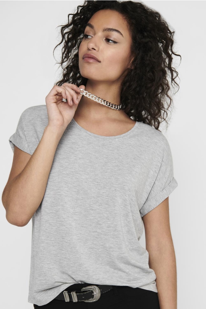 onlMOSTER S/S O-NECK TOP NOOS JRS 15106662 Light Grey Melange