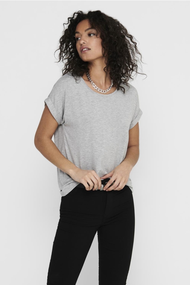 onlMOSTER S/S O-NECK TOP NOOS JRS 15106662 Light Grey Melange