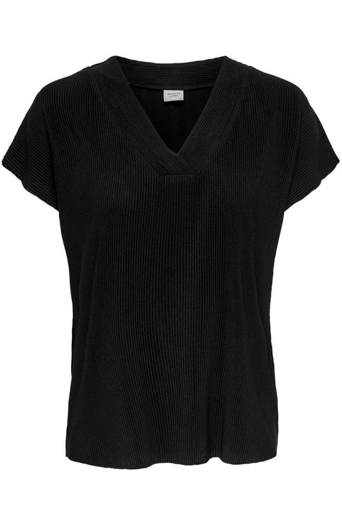 JDYESMARILLA S/S V-NECK TOP JRS RPT 15205082 BLACK