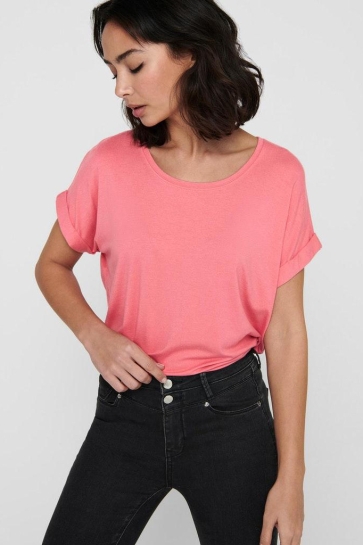 Only T-shirt ONLMOSTER S/S O-NECK TOP NOOS JRS 15106662 TEA ROSE