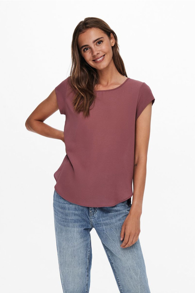 ONLVIC S/S SOLID TOP NOOS PTM 15142784 Rose Brown