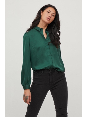 Vila Blouse VIELLETTE SATIN L/S SHIRT - NOOS 14063320 PONDEROSA PINE