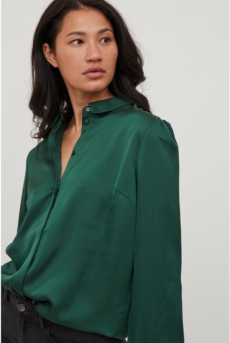 Vila viellette satin l/s shirt - noos