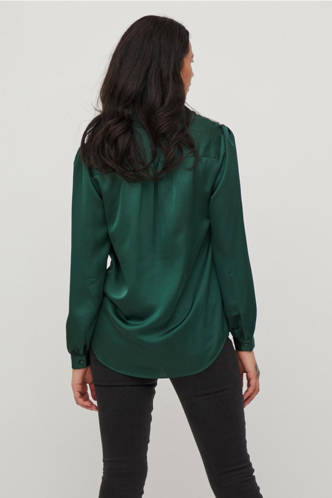 VIELLETTE SATIN L/S SHIRT - NOOS 14063320 PONDEROSA PINE