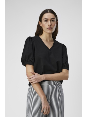 Object Blouse OBJCAROLINE S/S TOP NOOS 23041624 BLACK