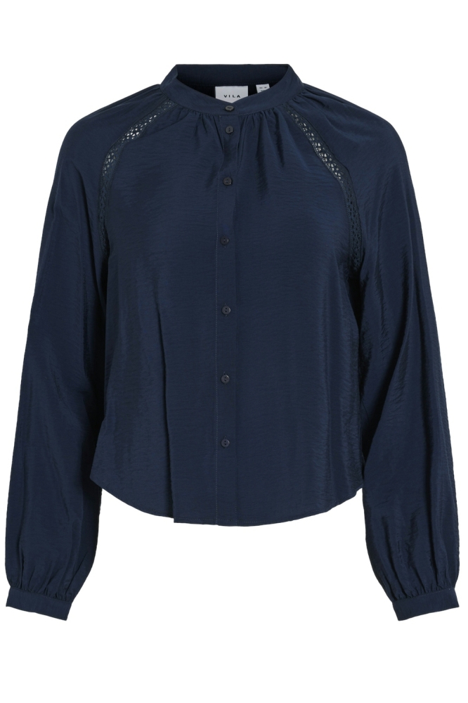 VIDOGMA L/S LACE TOP/PB 14098737 NAVY BLAZER