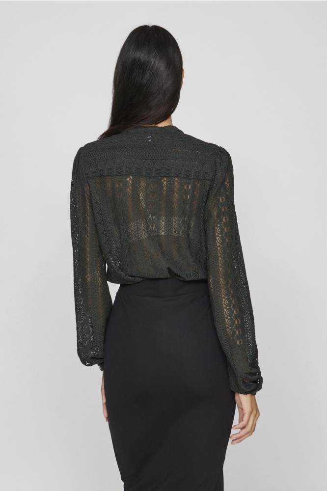 VICHIKKA LACE L/S SHIRT- NOOS 14082977 SCARAB