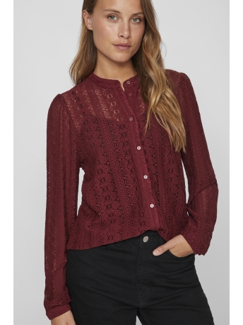 Vila Blouse VICHIKKA LACE L/S SHIRT- NOOS 14082977 Cabernet