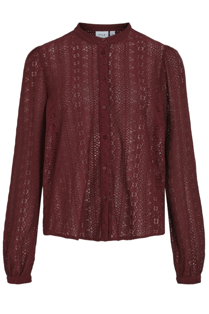 VICHIKKA LACE L/S SHIRT- NOOS 14082977 Cabernet