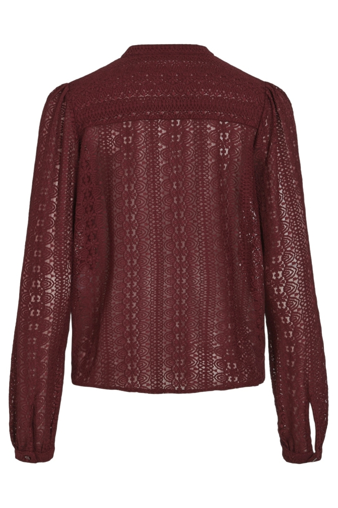 VICHIKKA LACE L/S SHIRT- NOOS 14082977 Cabernet