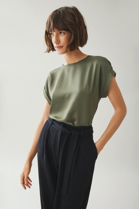 Vila viellette s/s satin top - noos