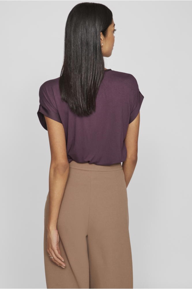 VIELLETTE S/S SATIN TOP - NOOS 14059563 PLUM PERFECT