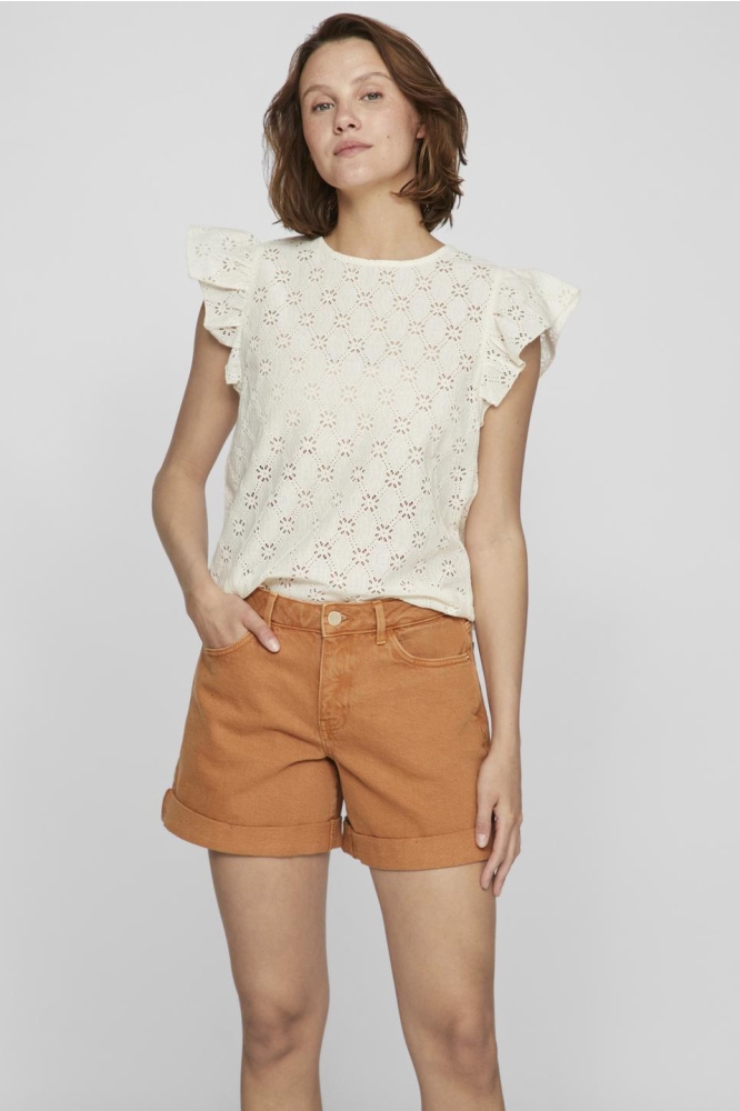 VISUMIA O-NECK S/S TOP/R 14097198 EGGNOG