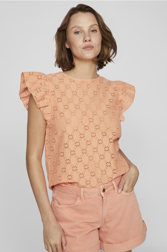 VISUMIA O-NECK S/S TOP/R 14097198 SHELL CORAL