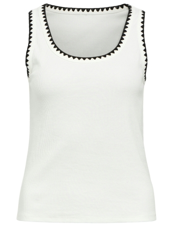 Object Top OBJKATIE SL RE TOP E DIV 23046201 White/Black stit