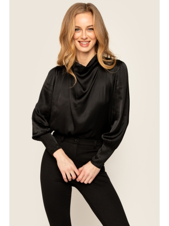 Freebird Blouse TESKE WV VIS SATIN STR 24 3 26 Black