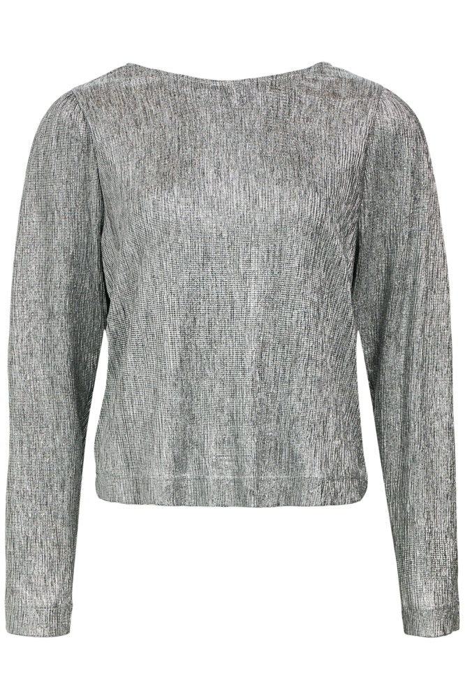 OBJLOUISE L/S DEEP BACK TOP 136 23045532 SILVER