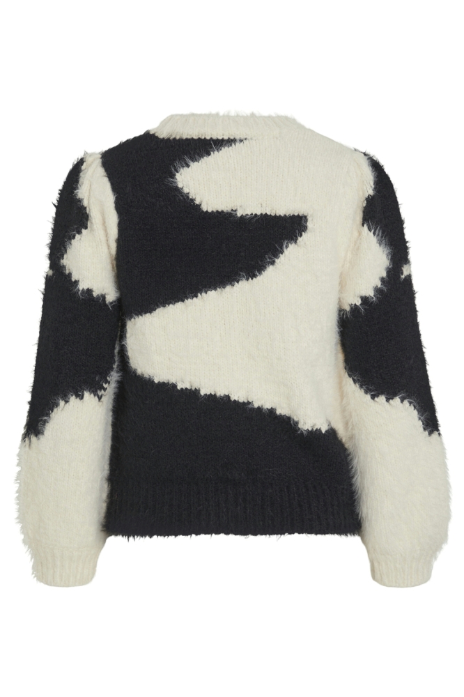 VIKUNNUO O-NECK LS KNIT TOP 14101795 BIRCH/BLACK BEAU