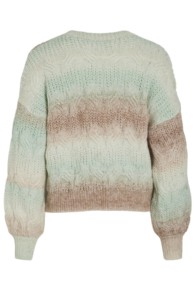 VISENVAS L/S KNIT TOP 14101209 BIRCH/ OCEAN WAVE