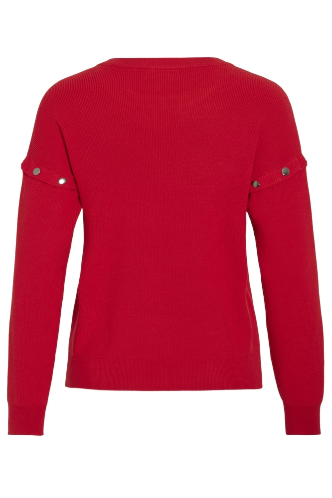 VIDETACH L/S BUTTON DETAIL KNIT TOP 14102255 TOMATO