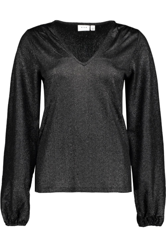 VISHINEA V-NECK L/S TOP 14100734 BLACK BEAUTY/SILVER