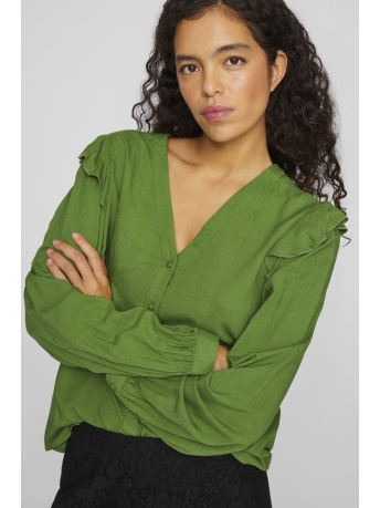 Vila Blouse VIDESTINA V-NECK L/S TOP/PR/BF 14101043 CACTUS