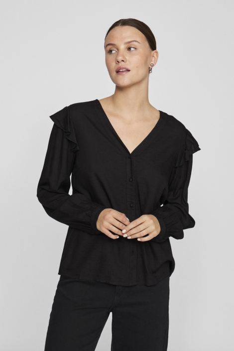 Vila videstina v-neck l/s top/pr/bf