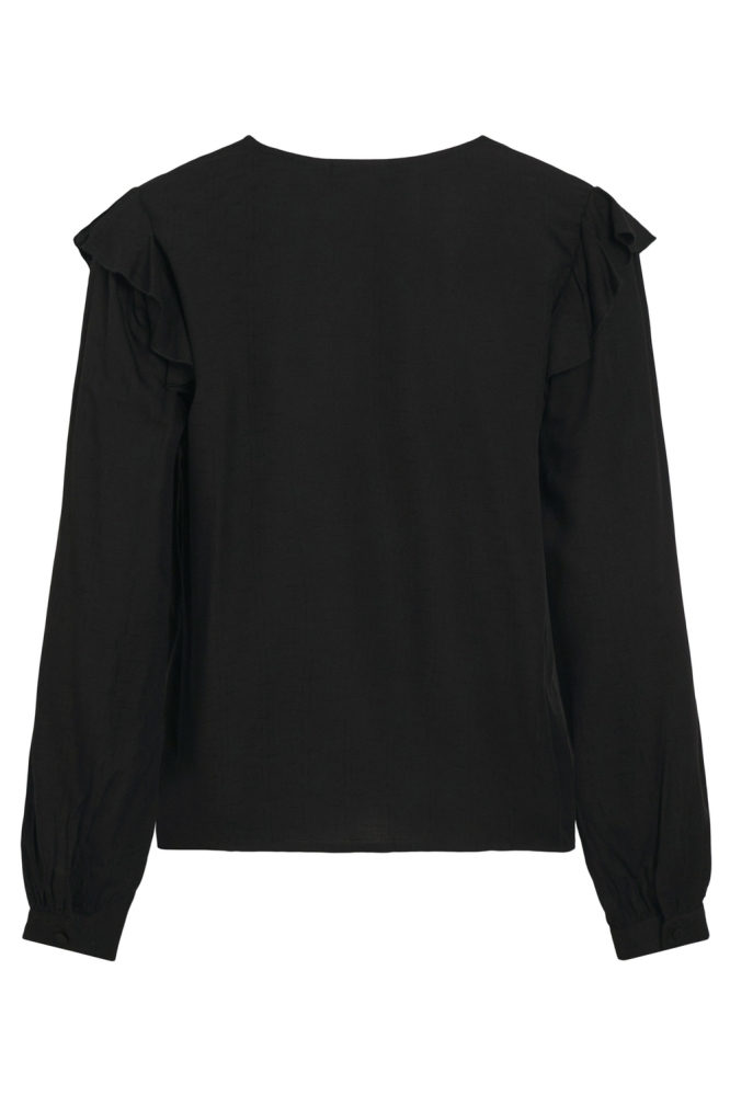 VIDESTINA V-NECK L/S TOP/PR/BF 14101043 BLACK BEAUTY