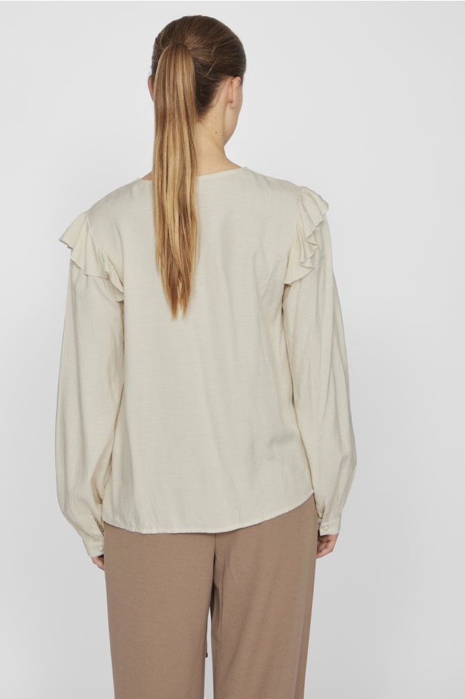 VIDESTINA V-NECK L/S TOP/PR/BF 14101043 BIRCH