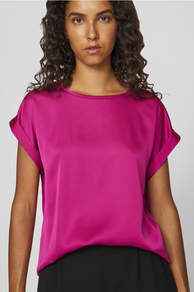 VIELLETTE S/S SATIN TOP - NOOS 14059563 Festival Fuchsia