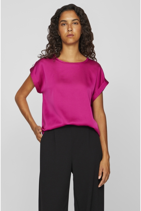 Vila viellette s/s satin top - noos