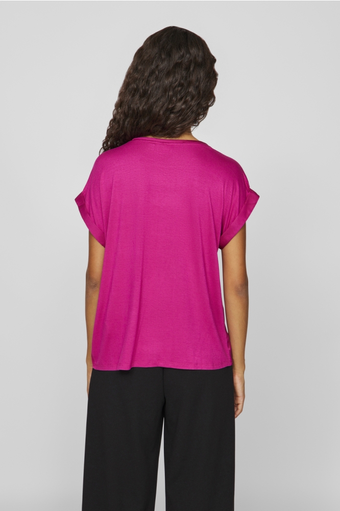 VIELLETTE S/S SATIN TOP - NOOS 14059563 Festival Fuchsia