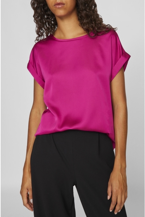 Vila viellette s/s satin top - noos