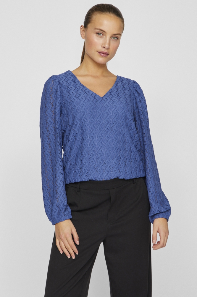 VIFERYA V-NECK L/S TOP/R/BF 14099604 BIJOU BLUE