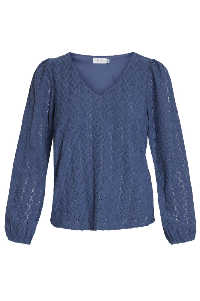 VIFERYA V-NECK L/S TOP/R/BF 14099604 BIJOU BLUE