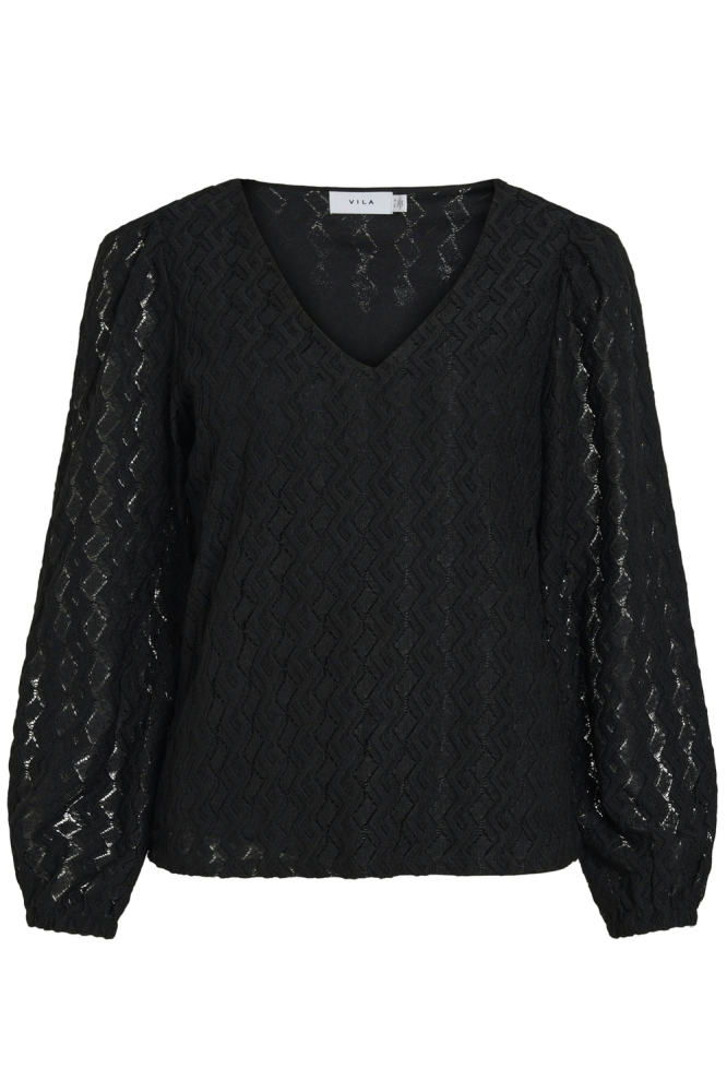 VIFERYA V-NECK L/S TOP/R/BF 14099604 BLACK BEAUTY