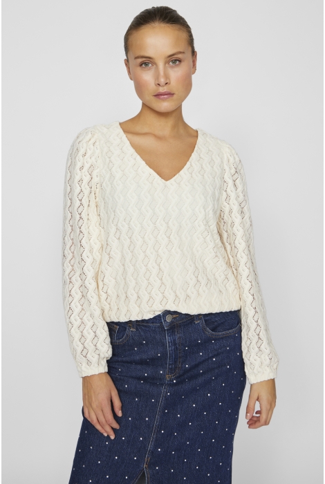 Vila viferya v-neck l/s top/r/bf