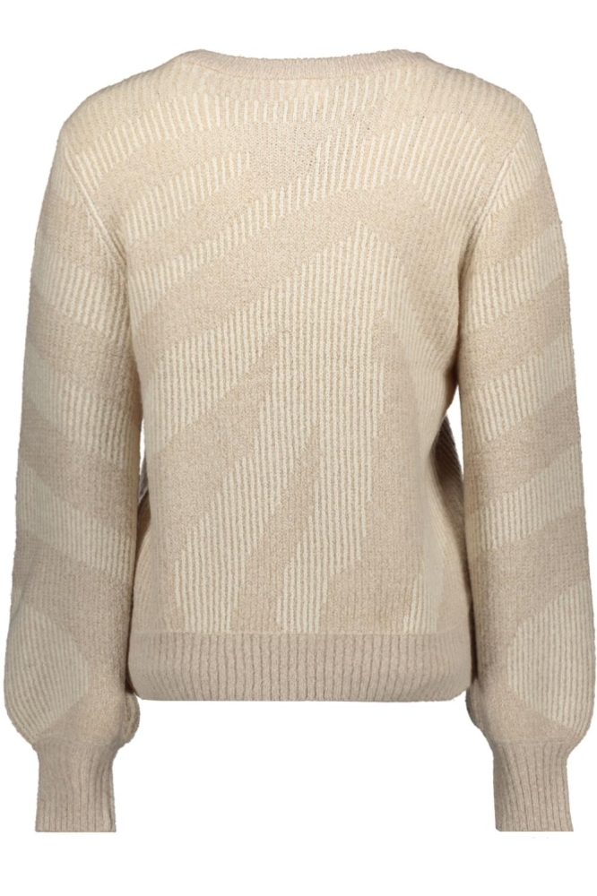 VIPINNA L/S O-NECK JACQUARD KNIT TO 14102210 NATURAL MELANGE/BIRCH