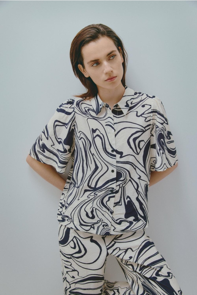 VIONELIA 2/4 SHIRT 14103918 BIRCH/GRAPHIC