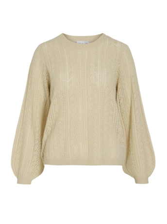 Vila T-shirt VIPOLANA O-NECK L/S GLITTER KNIT TO 14102606 BIRCH/LIGHT