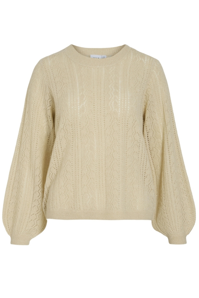 VIPOLANA O-NECK L/S GLITTER KNIT TO 14102606 BIRCH/LIGHT