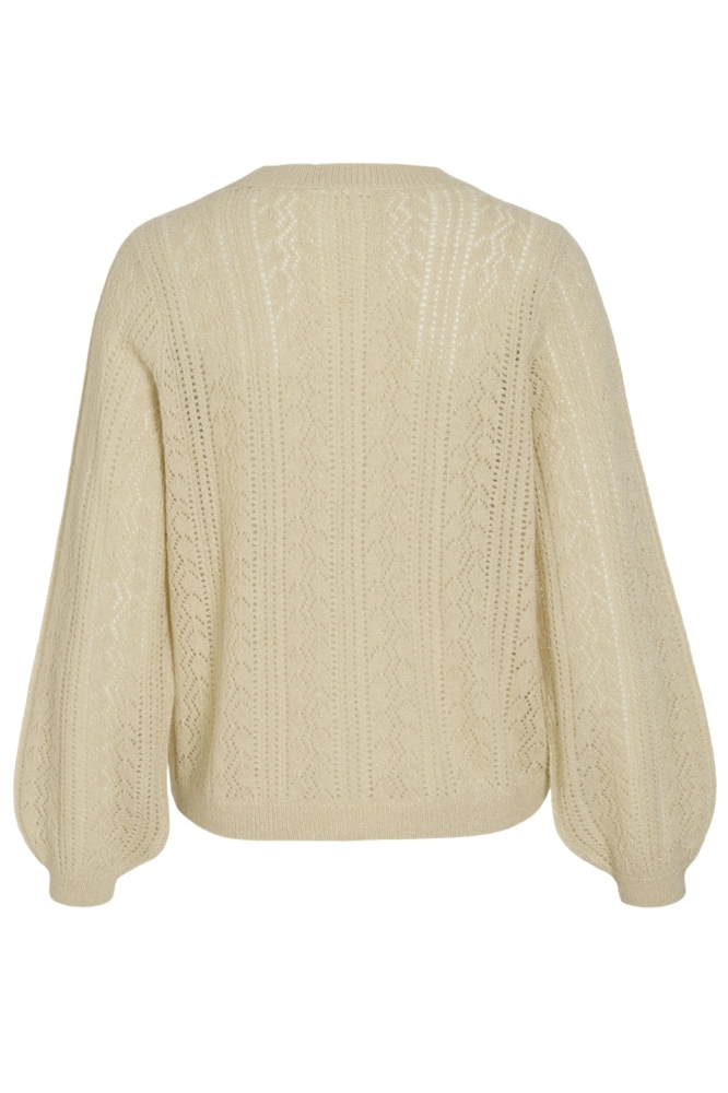 VIPOLANA O-NECK L/S GLITTER KNIT TO 14102606 BIRCH/LIGHT