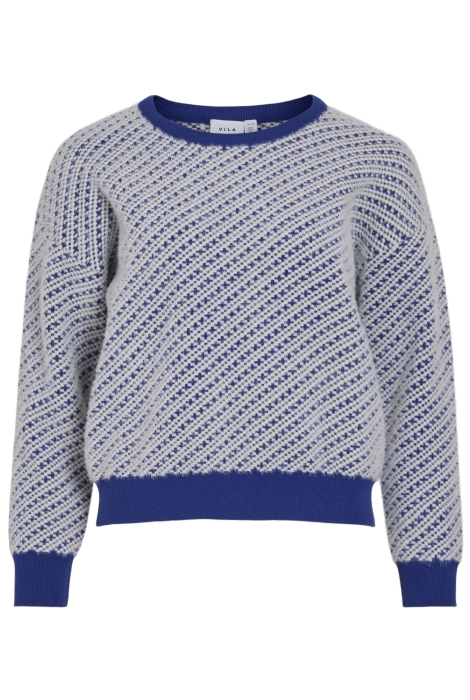 Vila viashley o-neck l/s jacquard knit t