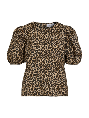 Vila T-shirt VIORLA 2/4 TOP 14105028 BLACK/LEO