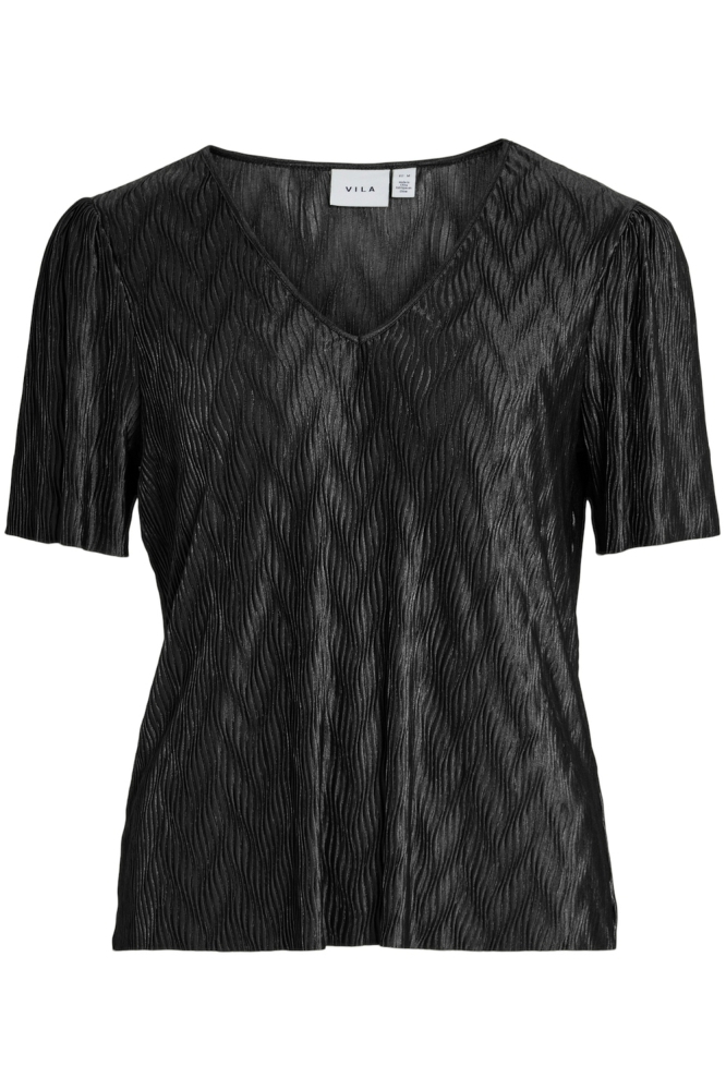 VIPLIRA V-NECK S/S TOP/R 14099029 BLACK BEAUTY