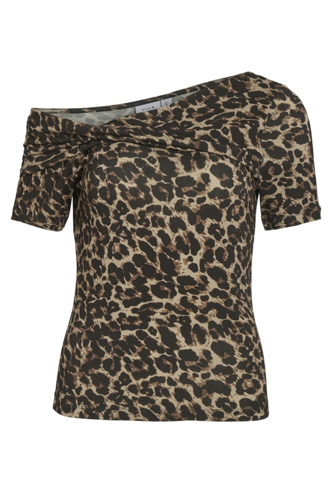 VISURI S/S PRINTED TWIST TOP 14106413 BLACK/LEO