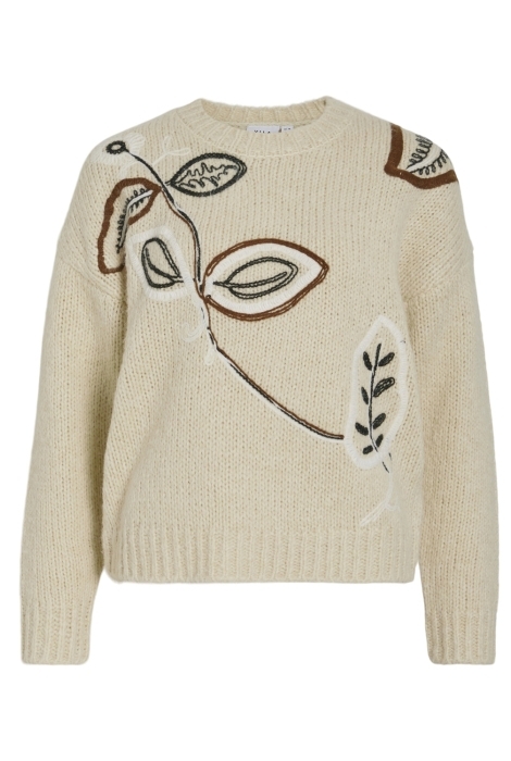 Vila vibrida o-neck l/s embroidery knit